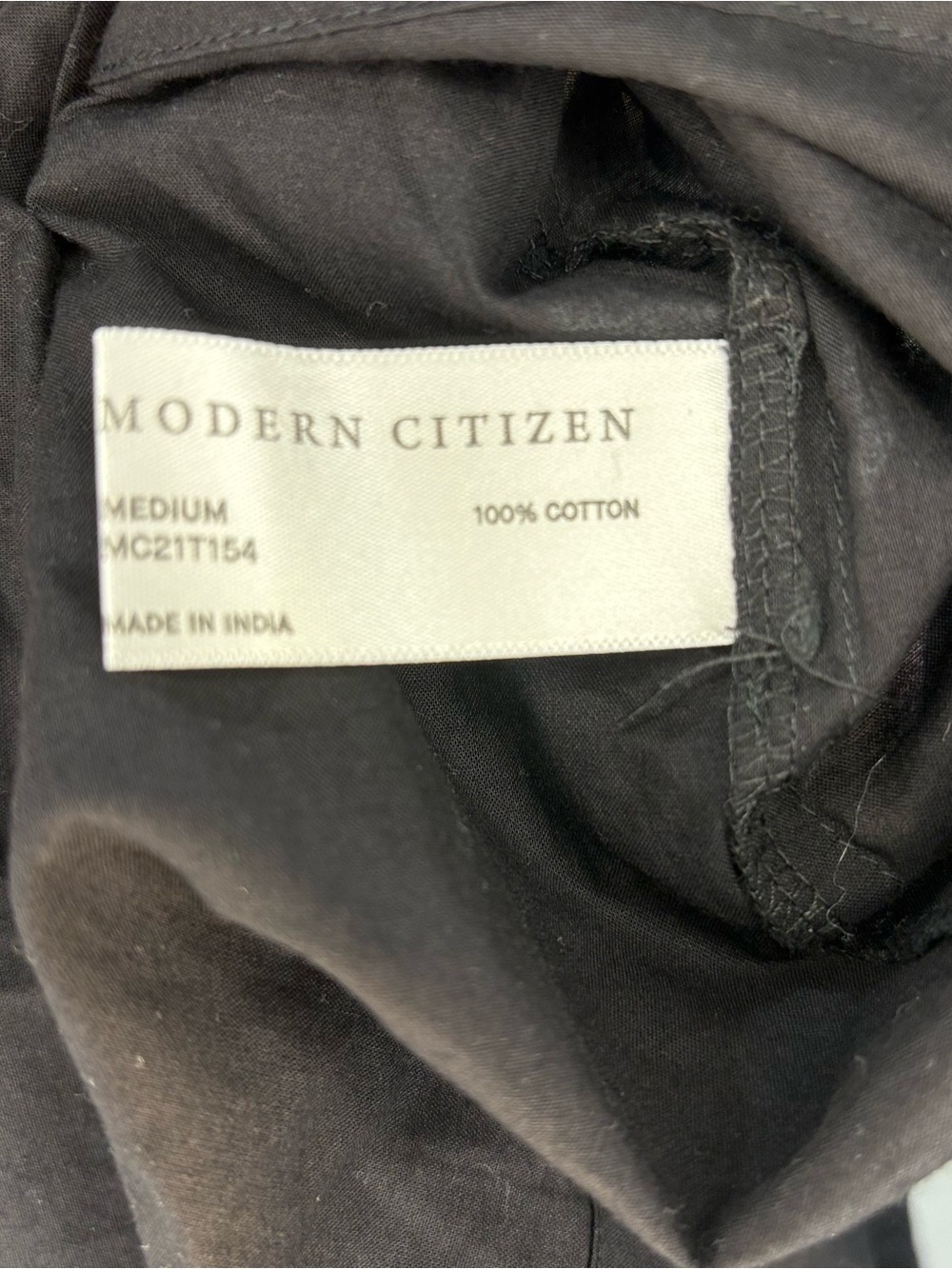 Modern Citizen Black Tie Front Blouse with Mandarin Collar - Picture 7 of 7